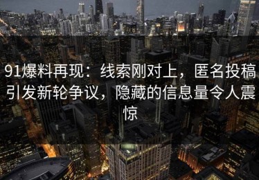 91爆料再现：线索刚对上，匿名投稿引发新轮争议，隐藏的信息量令人震惊