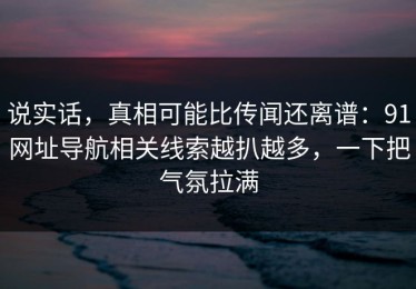说实话，真相可能比传闻还离谱：91网址导航相关线索越扒越多，一下把气氛拉满
