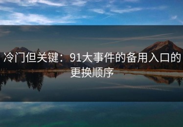 冷门但关键：91大事件的备用入口的更换顺序