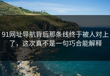 91网址导航背后那条线终于被人对上了，这次真不是一句巧合能解释