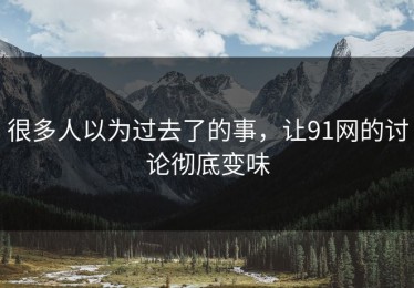 很多人以为过去了的事，让91网的讨论彻底变味