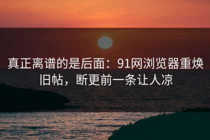 真正离谱的是后面：91网浏览器重焕旧帖，断更前一条让人凉