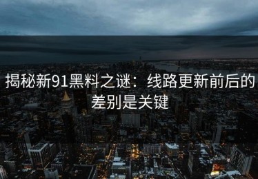 揭秘新91黑料之谜：线路更新前后的差别是关键