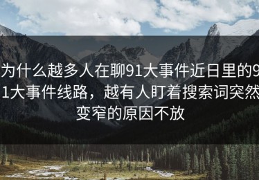 为什么越多人在聊91大事件近日里的91大事件线路，越有人盯着搜索词突然变窄的原因不放