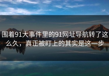 围着91大事件里的91网址导航转了这么久，真正被盯上的其实是这一步