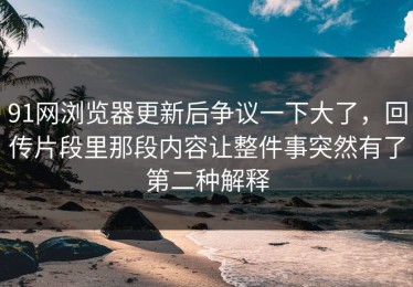 91网浏览器更新后争议一下大了，回传片段里那段内容让整件事突然有了第二种解释