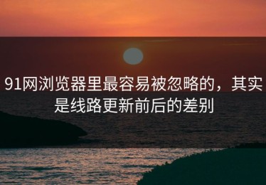 91网浏览器里最容易被忽略的，其实是线路更新前后的差别