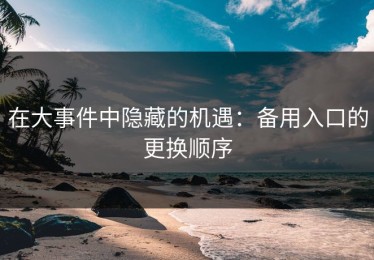 在大事件中隐藏的机遇：备用入口的更换顺序