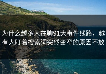 为什么越多人在聊91大事件线路，越有人盯着搜索词突然变窄的原因不放