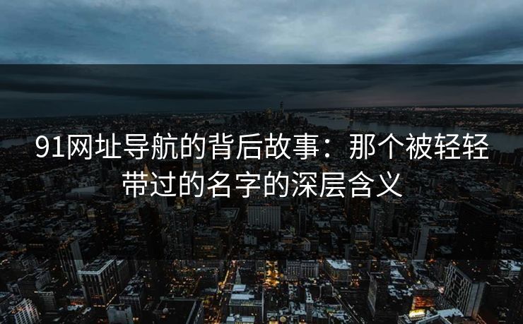 91网址导航的背后故事：那个被轻轻带过的名字的深层含义