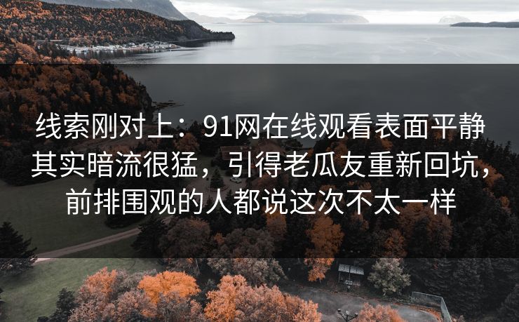 线索刚对上:91网在线观看表面平静其实暗流很猛,引得老瓜友重新回坑,前排围观的人都说这次不太一样 线索刚对上:91网在线观看表面平静其实暗流很猛,引得老瓜友重新回坑,前排围观的人都说这次不太一样