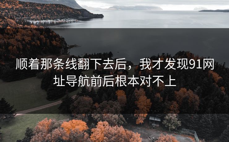 顺着那条线翻下去后,我才发现91网址导航前后根本对不上 顺着那条线翻下去后,我才发现91网址导航前后根本对不上