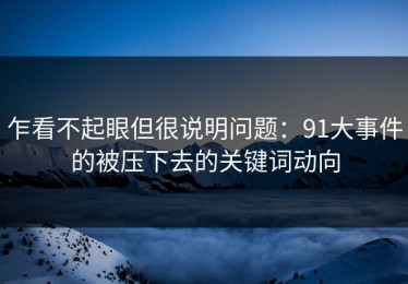 乍看不起眼但很说明问题：91大事件的被压下去的关键词动向