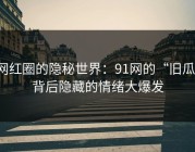 网红圈的隐秘世界：91网的“旧瓜”背后隐藏的情绪大爆发