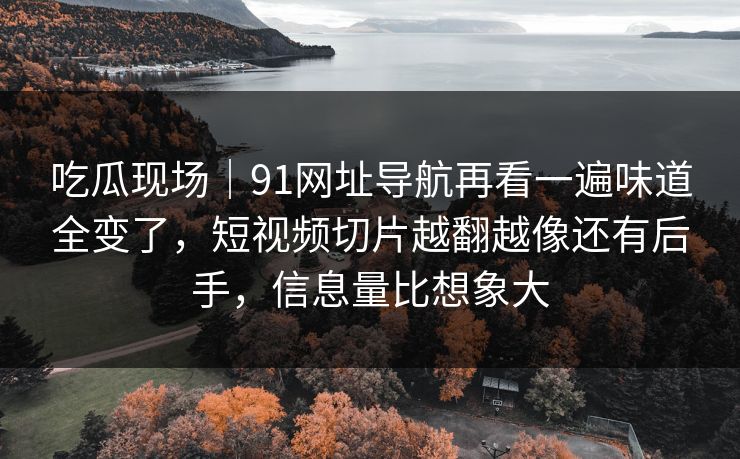 吃瓜现场｜91网址导航再看一遍味道全变了，短视频切片越翻越像还有后手，信息量比想象大